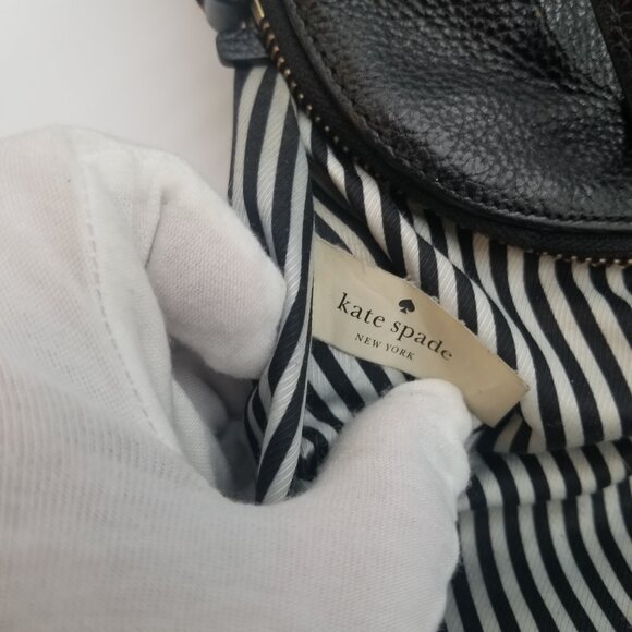 Kate Spade Julia Street Bow Satchel Handbag Black Pebble Leather Top Handle - Picture 14 of 14